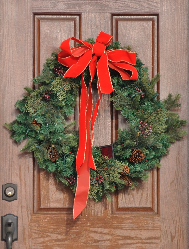 Christmas wreath on door